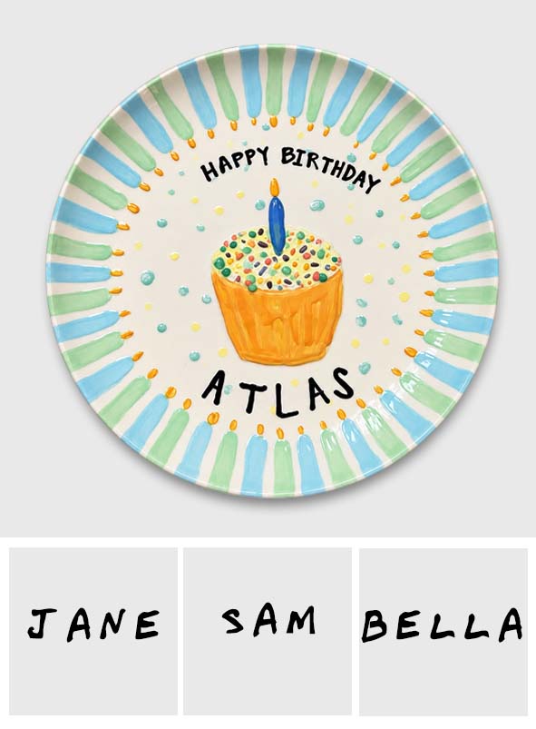 Happy Birthday - Personalized Birthday Ceramic Round Plate