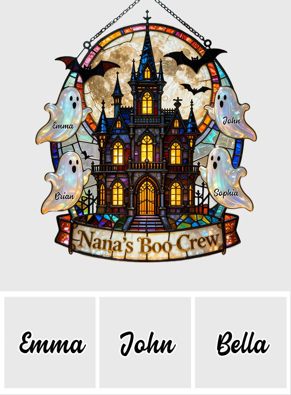 Grandma's Boo Crew - Personalized Grandma 3D Printed Glass Suncatcher
