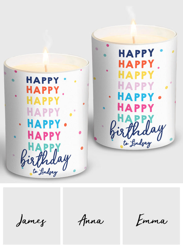 Happy Birthday - Personalized Birthday Candle With Wooden Lid