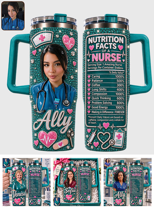 Gift for Nurse - Personalized Nurse Rhinestone Tumbler With Handle