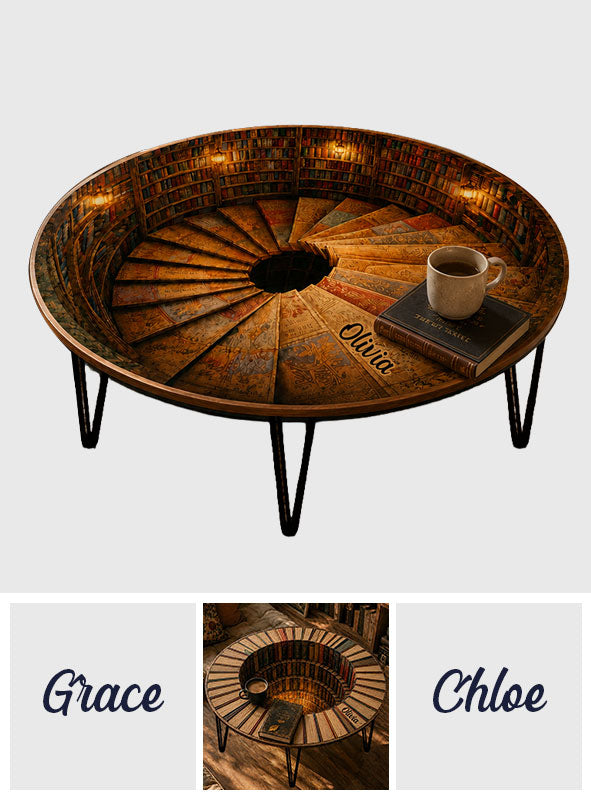 Bookworm Gift Idea - Personalized Book Table Custom Shape