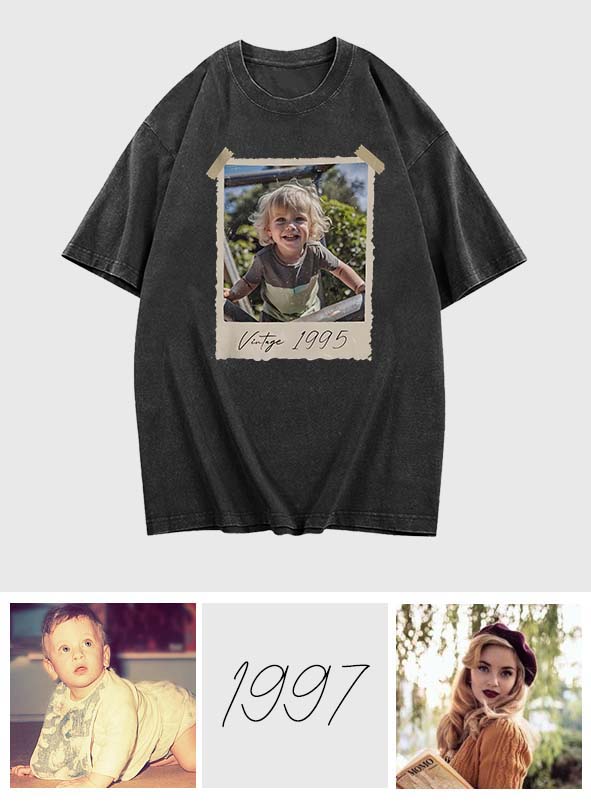 Birthday Gift - Personalized Birthday Washed T-Shirt