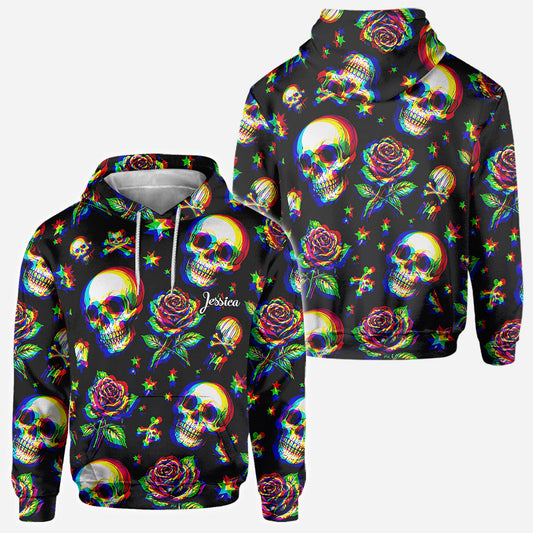 Skulls And Roses - Personalized Skull All Over Shirt