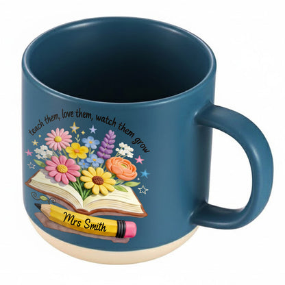 Teacher Gifts Boho Kraft - Personalized Teacher Printed Pottery Mug