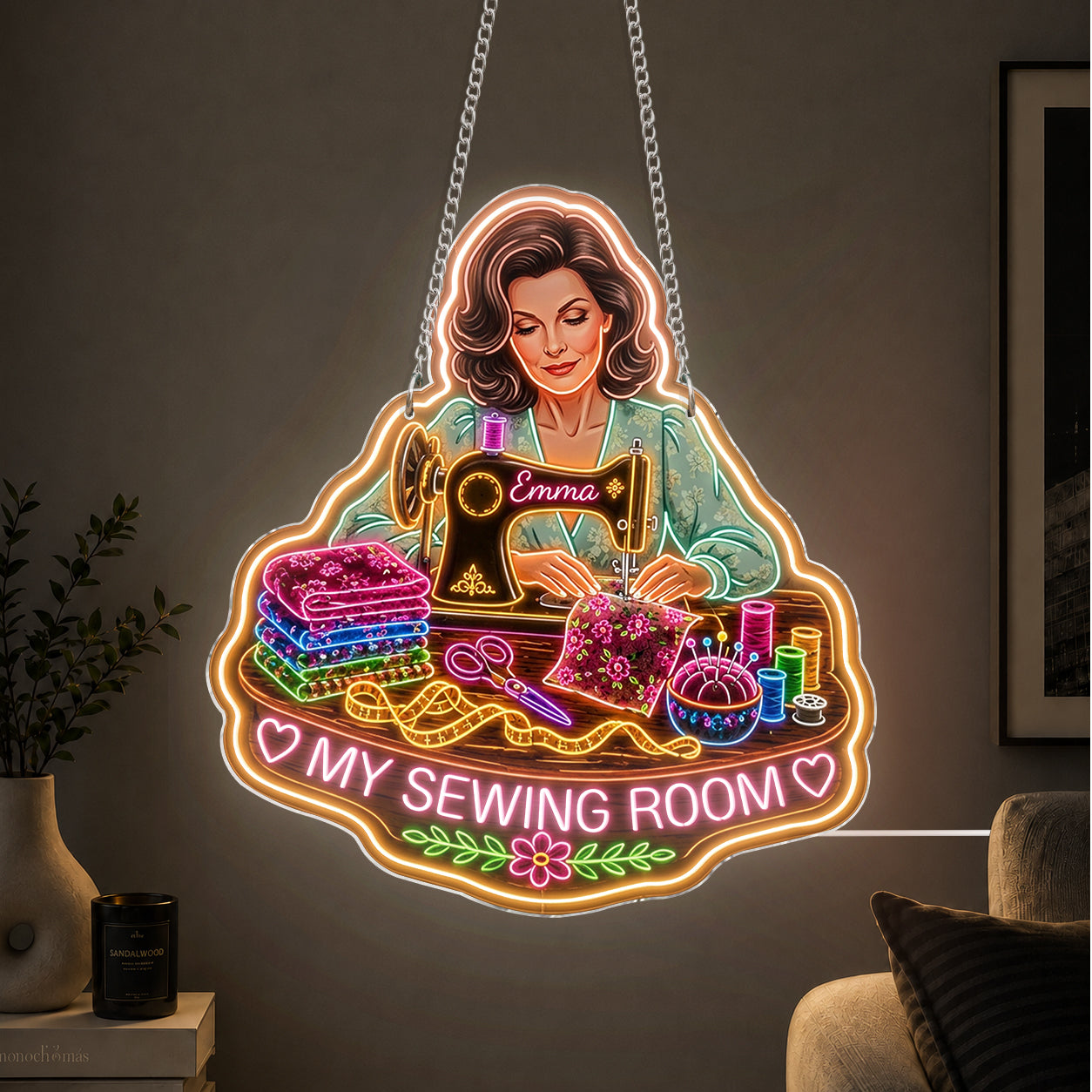 Love Sewing - Personalized Sewing Neon LED Light Sign
