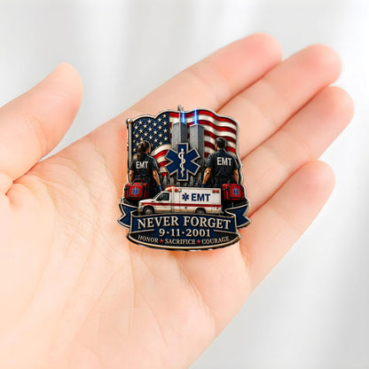 EMT Never Forget 9/11 - EMT 3D Embossed Enamel Pin