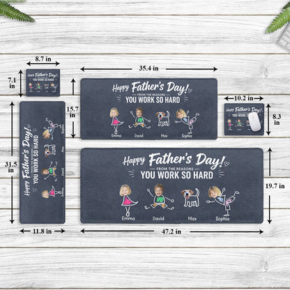 Reasons You Have To Work - Personalized Father Mouse Pad