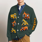 Construction Machines - Personalized Kid Cardigan Sweater