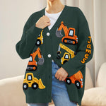 Construction Machines - Personalized Kid Cardigan Sweater