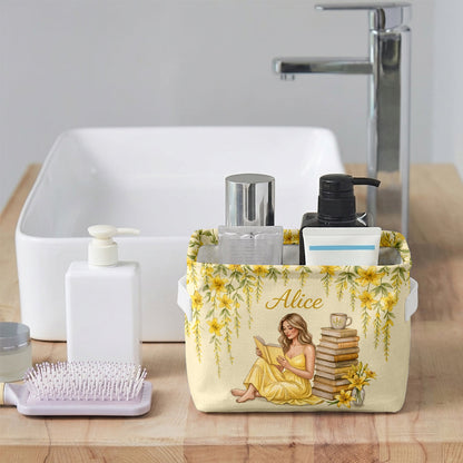 Just A Girl Who Loves Books - Personalized Book Rectangle Storage Basket