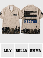 Blue Line - Personalized Police Officer Hawaiian Shirt