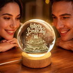 Happy Birthday - Personalized Birthday Crystal Ball Night Light
