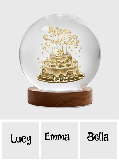 Happy Birthday - Personalized Birthday Crystal Ball Night Light