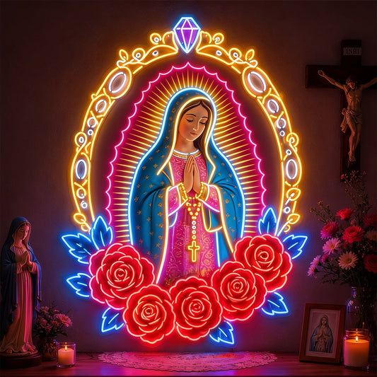 Our Lady Of Guadalupe - Personalized Christian Neon LED Light Sign