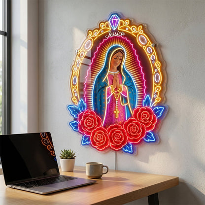 Our Lady Of Guadalupe - Personalized Christian Neon LED Light Sign