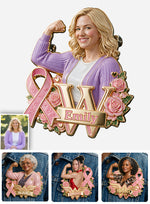 In This Fight, No One Stands Alone - Personalized Breast Cancer Awareness 3D Embossed Enamel Pin