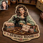 Welcome To My Happy Place - Personalized Sewing Non-Slip Tufted Rug
