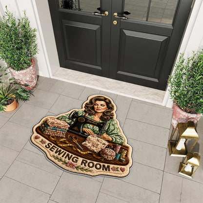 Welcome To My Happy Place - Personalized Sewing Non-Slip Tufted Rug