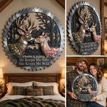 She Keeps Me Wild - Personalized Hunting 3D Printed Cut Metal Sign