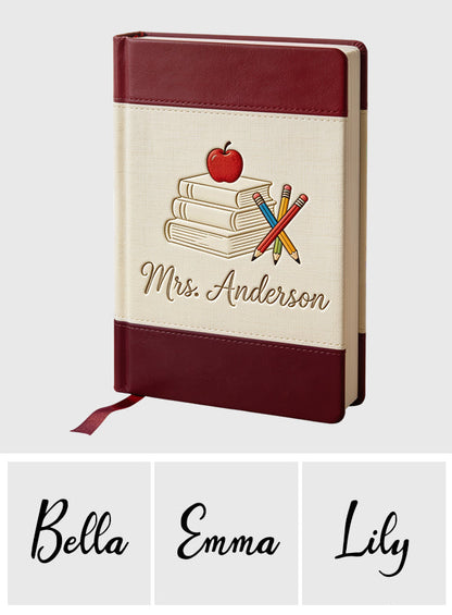 Teacher Gifts - Personalized Teacher Leather Journal