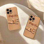 Daddy's Team - Personalized Father 3D Embossed Leather Phone Case