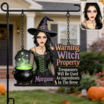 Warning Witch Property - Personalized Witch Wood Sign With Stake