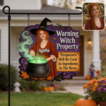 Warning Witch Property - Personalized Witch Wood Sign With Stake