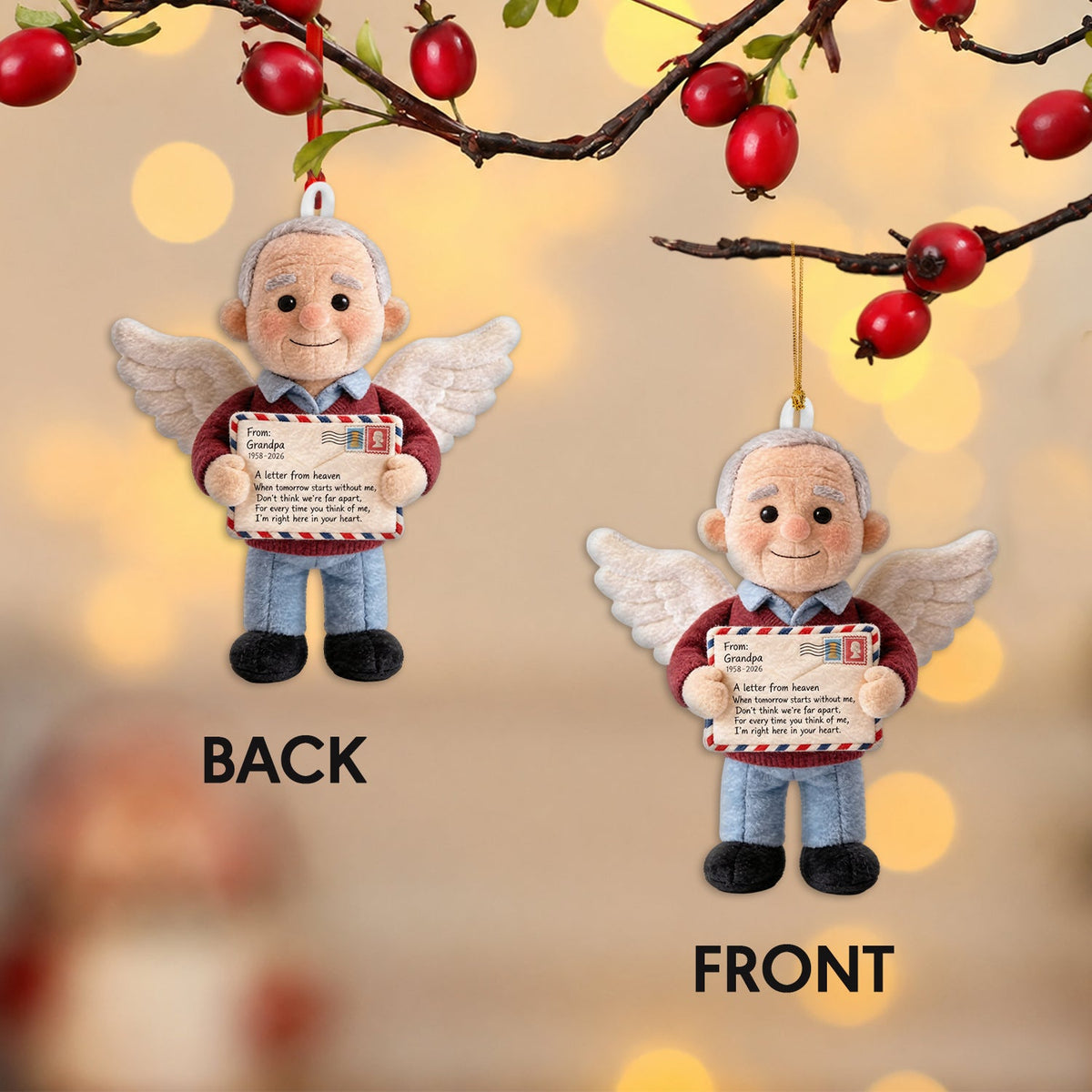 Letter From Heaven Memorial - Personalized Memorial Plush Ornament