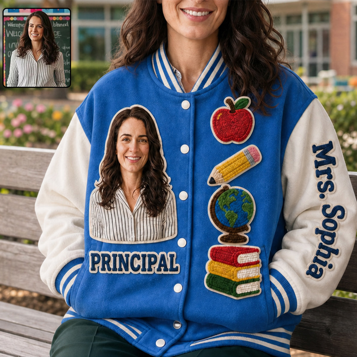 Any Photo Teacher Life - Personalized Teacher Varsity Jacket