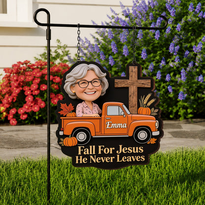 Happy Fall Y'all - Personalized Christian Wood Sign With Stake