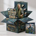 We Hooked The Best Dad - Personalized Father Pop Up Box Card