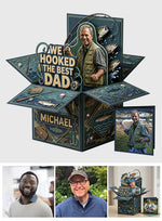We Hooked The Best Dad - Personalized Father Pop Up Box Card