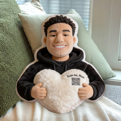 Scan Me - Personalized Mother Premium Faux Fur Pillow