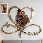 Love You Infinite, Bedroom Decoration - Personalized Couple Cut Metal Sign