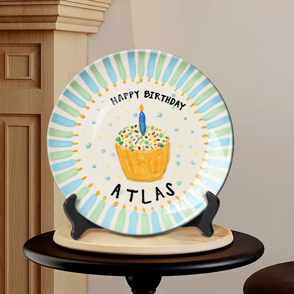 Happy Birthday - Personalized Birthday Ceramic Round Plate