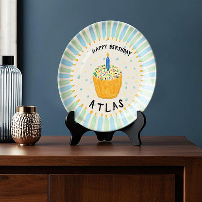 Happy Birthday - Personalized Birthday Ceramic Round Plate