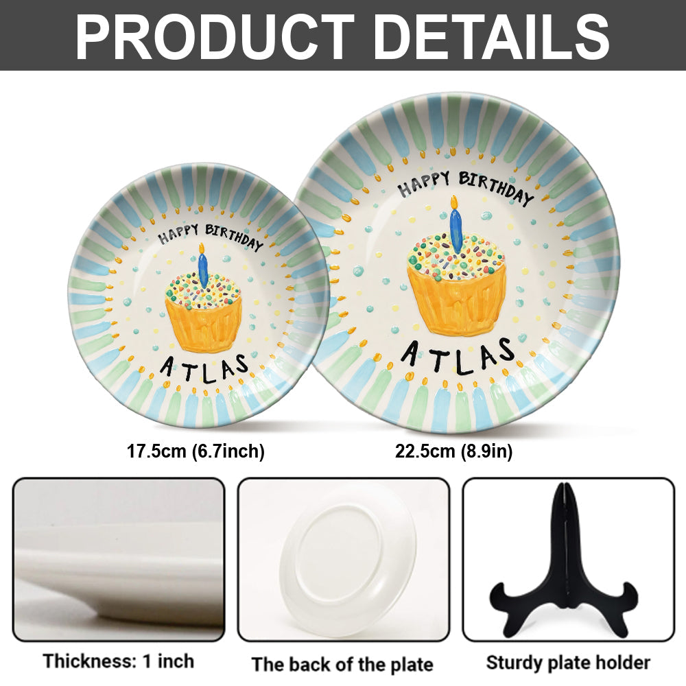 Happy Birthday - Personalized Birthday Ceramic Round Plate