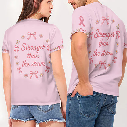 Breast Cancer Awareness, B*tches Get Stitches - Personalized Breast Cancer Awareness Fully Printed V-Neck T-Shirt