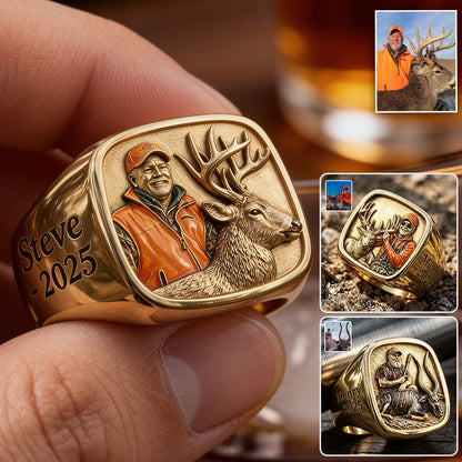 Born To Hunt - Personalized Hunting Signet Ring