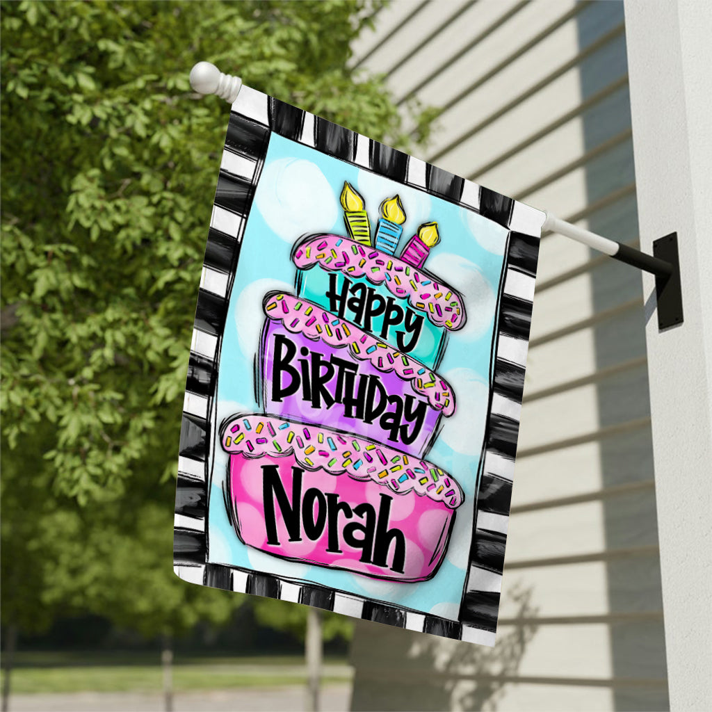 Happy Birthday - Personalized Birthday Garden Flag