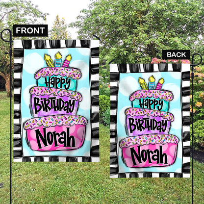 Happy Birthday - Personalized Birthday Garden Flag