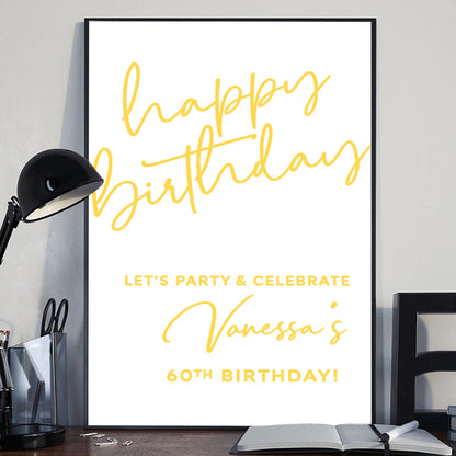 Happy Birthday - Personalized Birthday Canvas And Poster