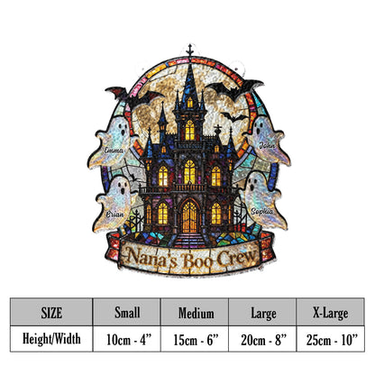 Grandma's Boo Crew - Personalized Grandma 3D Printed Glass Suncatcher