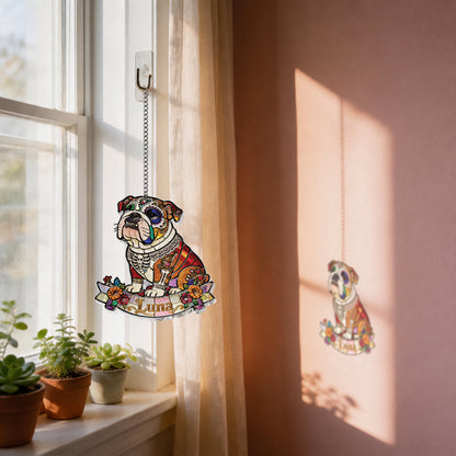 Celebrate Day Of The Dead - Personalized Pet 3D Printed Glass Suncatcher