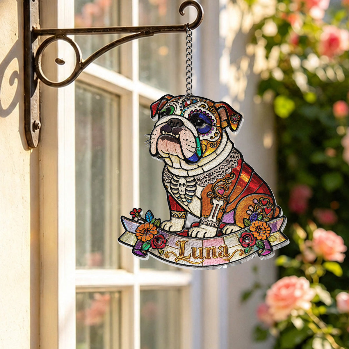 Celebrate Day Of The Dead - Personalized Pet 3D Printed Glass Suncatcher