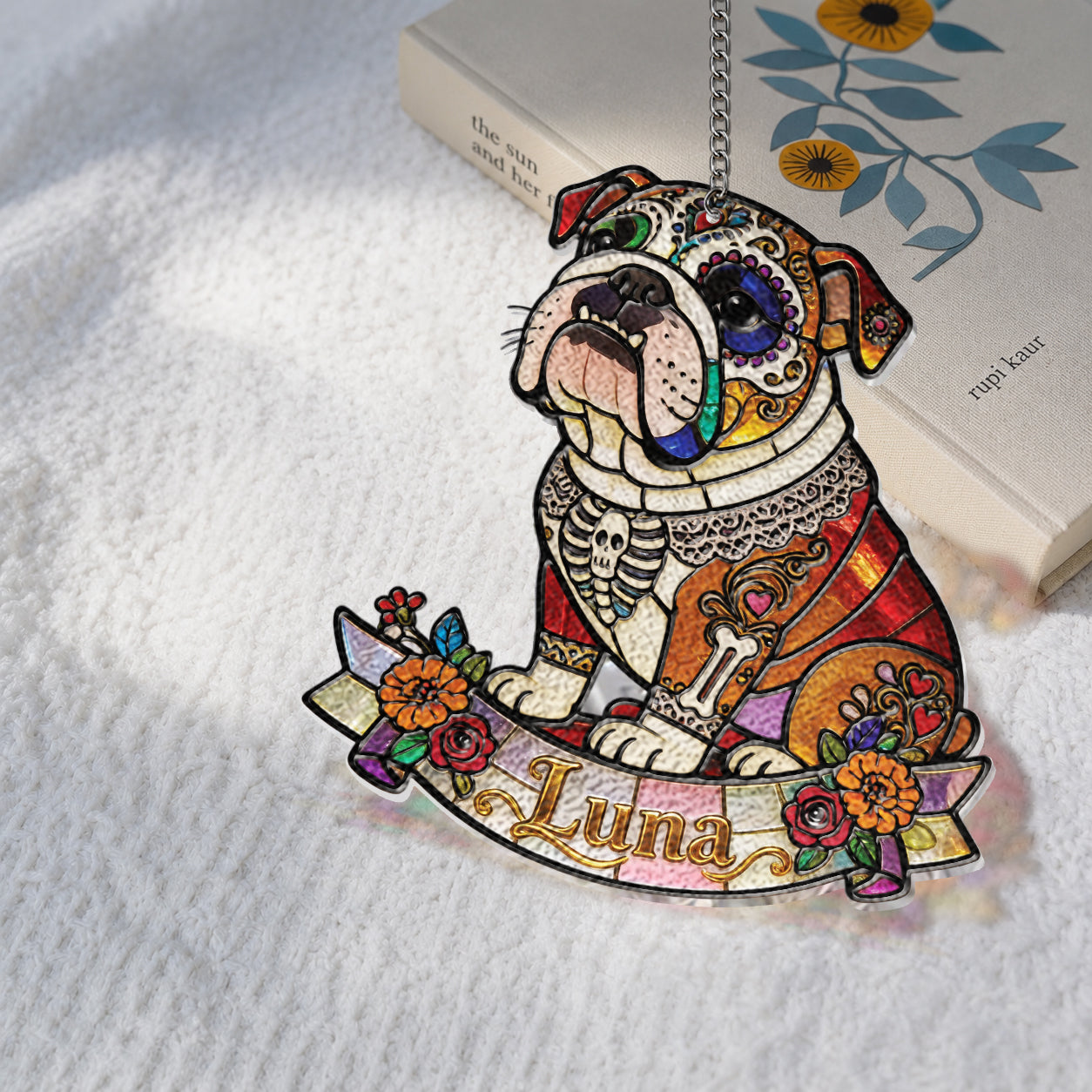 Celebrate Day Of The Dead - Personalized Pet 3D Printed Glass Suncatcher