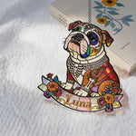Celebrate Day Of The Dead - Personalized Pet 3D Printed Glass Suncatcher