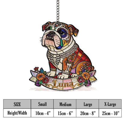 Celebrate Day Of The Dead - Personalized Pet 3D Printed Glass Suncatcher