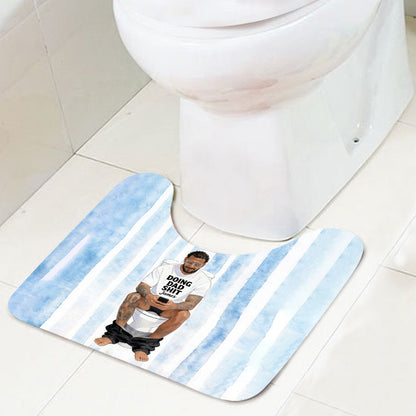 Best Time Of Day - Personalized Father Bathroom Curtain & Mats Set