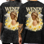 Custom Any Photo Birth Flower - Personalized Birth Month Flower Wash T-Shirt